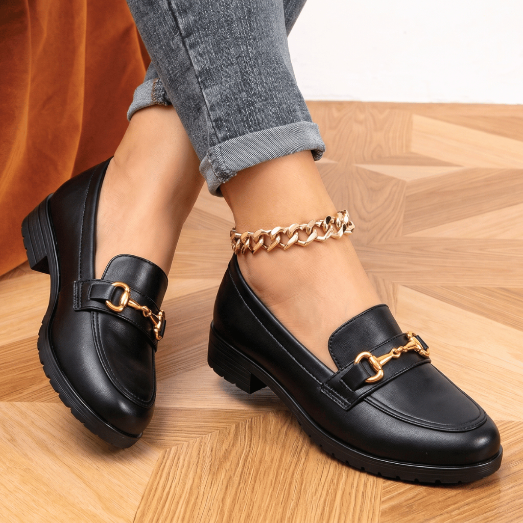 Sapato Feminino Mocassim Bico Quadrado Social Confortável Solado Tratorado - DIA A DIA