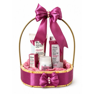 Kit Presente Natura Tododia Amora Vermelha e Jabuticaba Cesta Decorada Completa