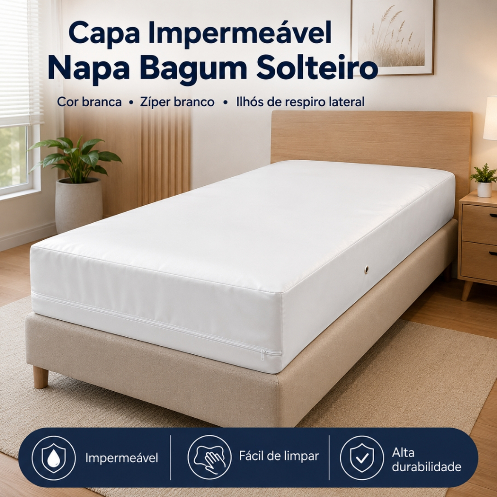 Capa Protetora Para Colchão Solteiro 100% Impermeável Antiálergica Antiácaros Varias Medidas