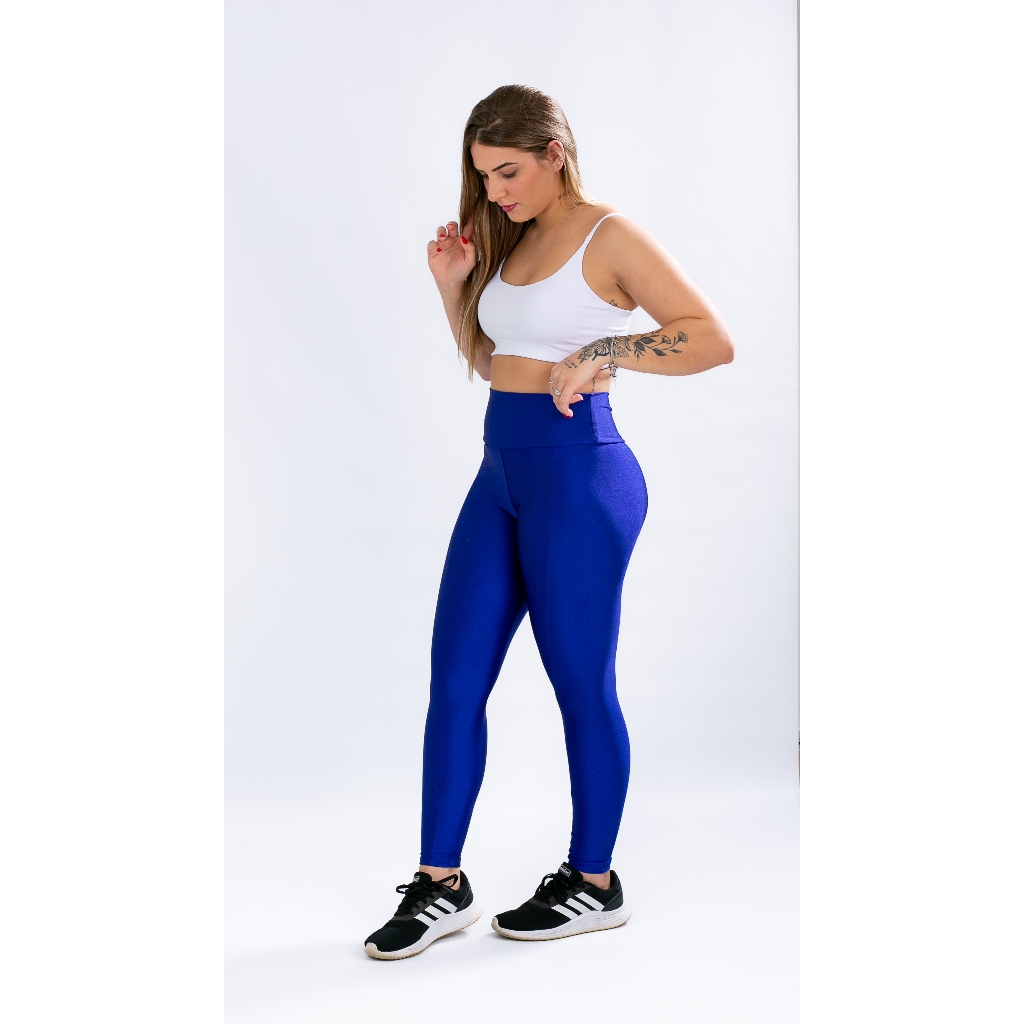 Legging Gloss Feminina Compressão Média Zero Transparência Modeladora Poliamida