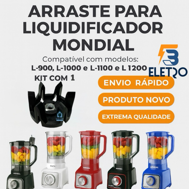 Arraste Acoplamento do Copo Liquidificador Mondial Turbo L-900 L-1000 L-1100 L-1200