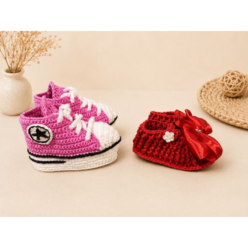 sapatinho de croche/ tênis de bebê/ kit sapatinho