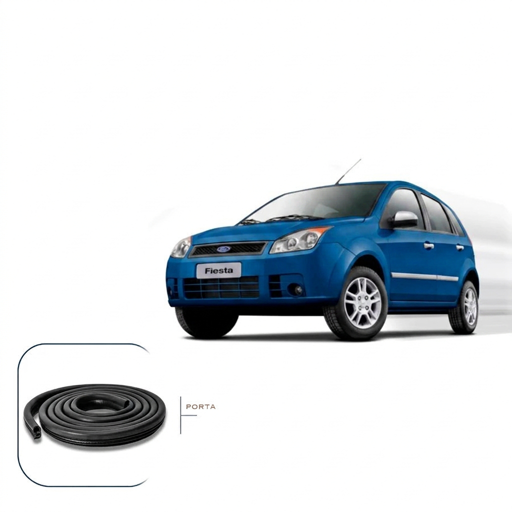 Borracha Vedação Porta Fiesta 2002 a 2013 Premium