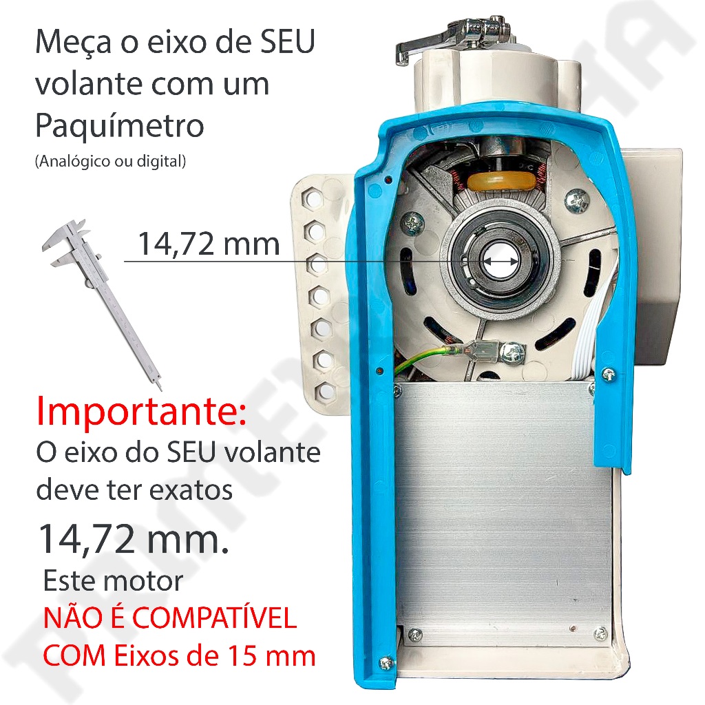 Kit Motor Direct Drive Para Máquina de Costura Reta Industrial com Parada de Agulha Eixo 14,72 mm — imagem 2 de 2