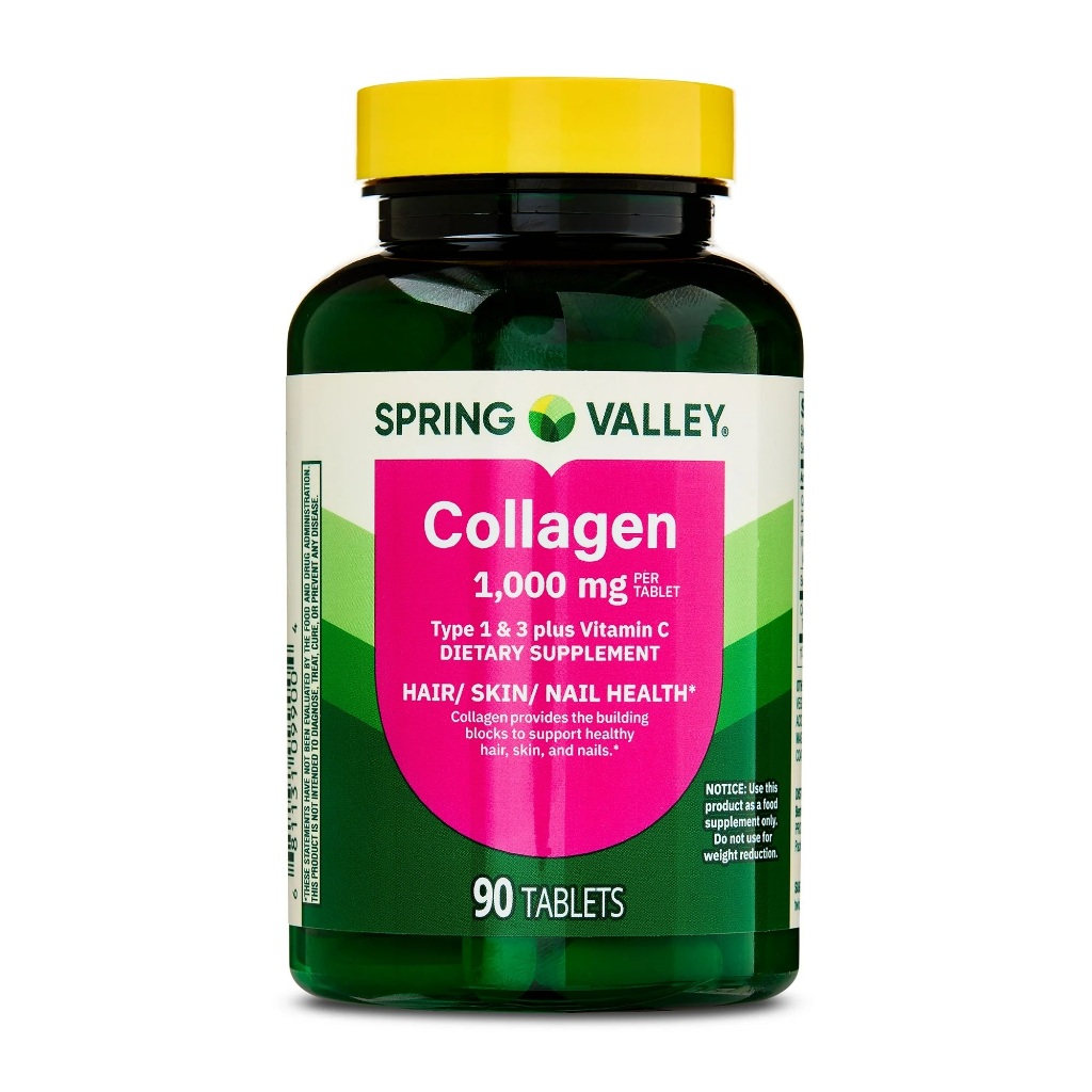 Colágeno 1.000mg Spring Valley  90 Tabletes IMP EUA