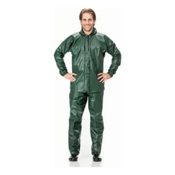 CONJUNTO CHUVA MOTOQUEIRO PVC PESCADOR C/ CAPUZ VERDE MILITAR PANTANEIRO