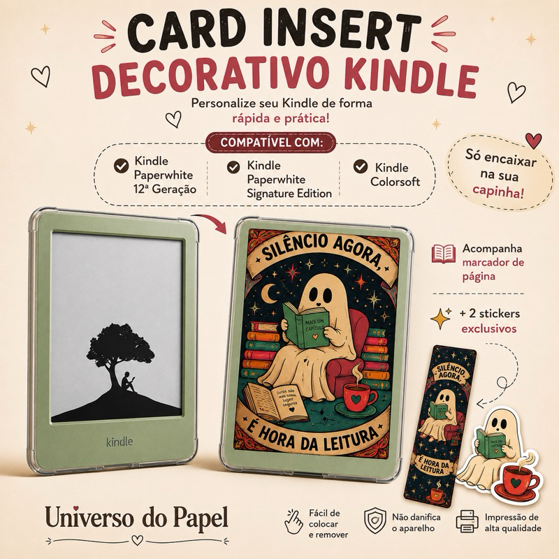 Insert Decorativo para Kindle Paperwhite 12ª Geração | Signature Edition | Colorsoft