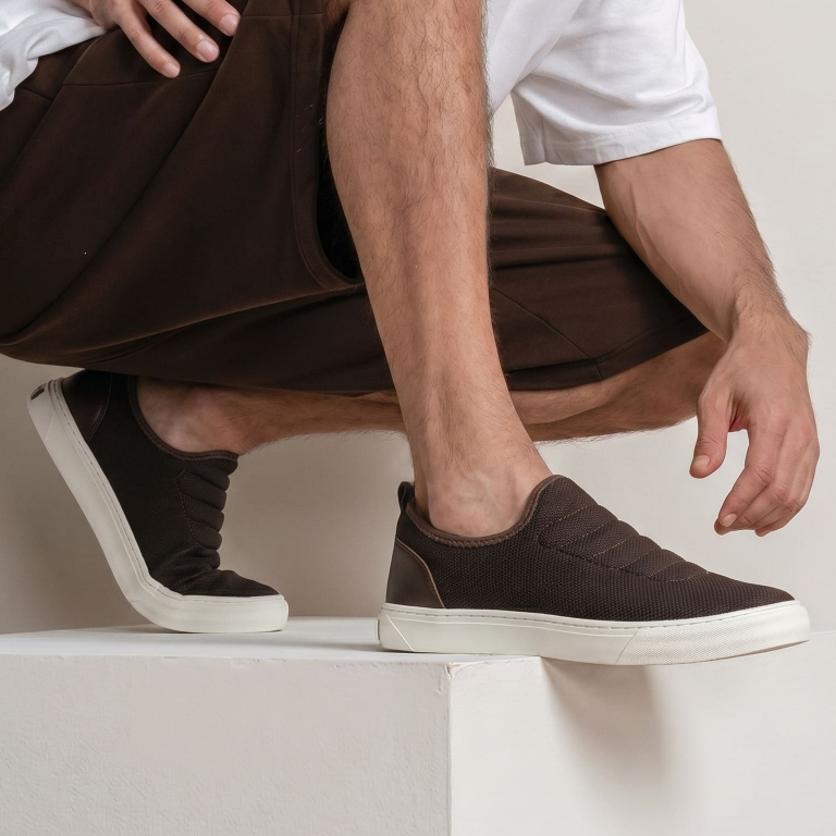 Tênis Knit Iate Slip on Masculino Solado Macio Sapatênis Casual Esporte Fino