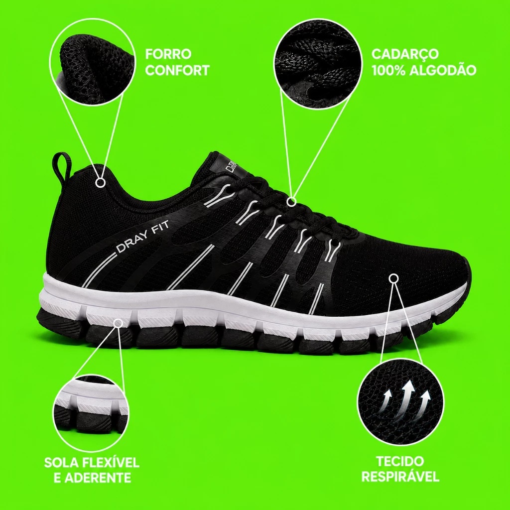 Tênis esportivo academia caminhada treino leve 34 ao 43 lançamento masculino e feminino promoção imperdível