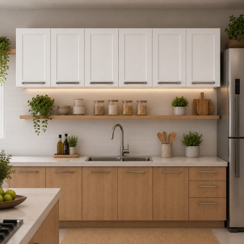 Conjunto 2 Armários de Cozinha Aéreos Itatiaia Aço 3 Portas Florença Branco Neve