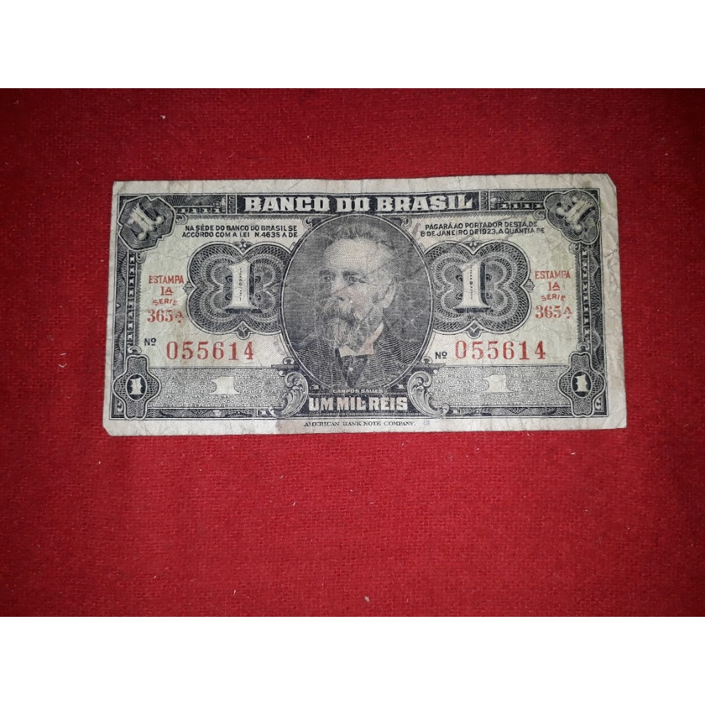 Cedula C 001 Hum 1000 Reis para 1 Cruzeiro 1944 - Circulada 2
