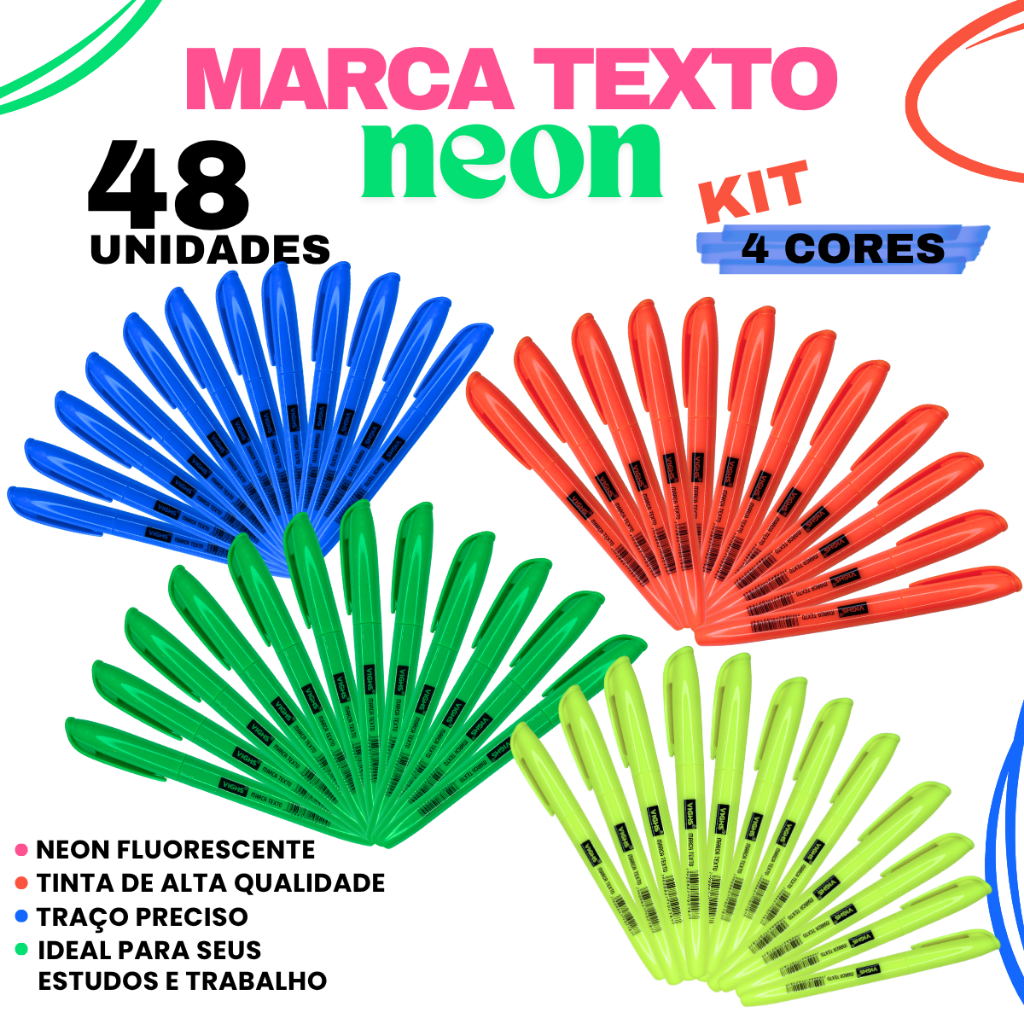 48 Unidades Marca Textos Vighs Neon