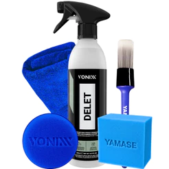 Kit Delet 500ml Limpador Multiação Apc Borracha Pneu Vonixx Pincel + Pano