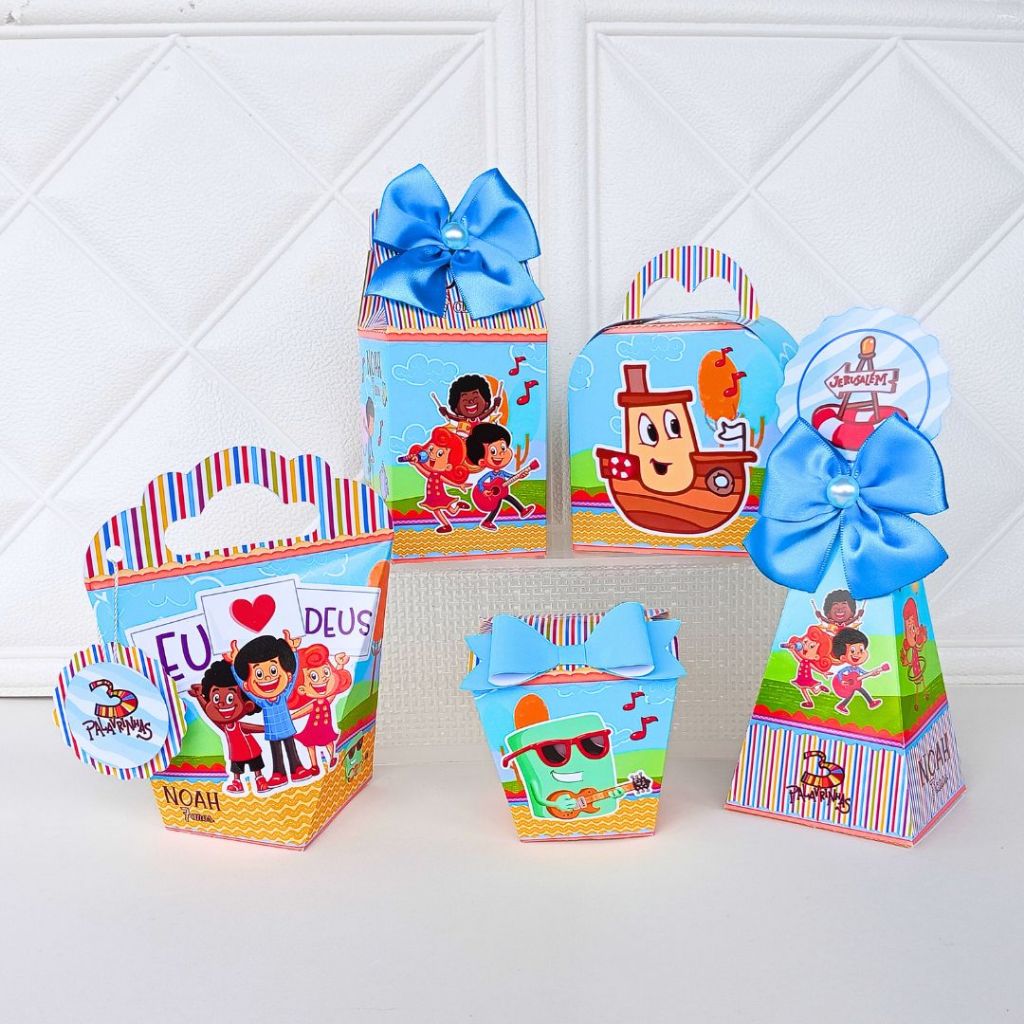 Kit Festa 3 Palavrinhas Lembrancinhas Personalizadas Caixinhas Aniversário Infantil - PEGUE MONTE