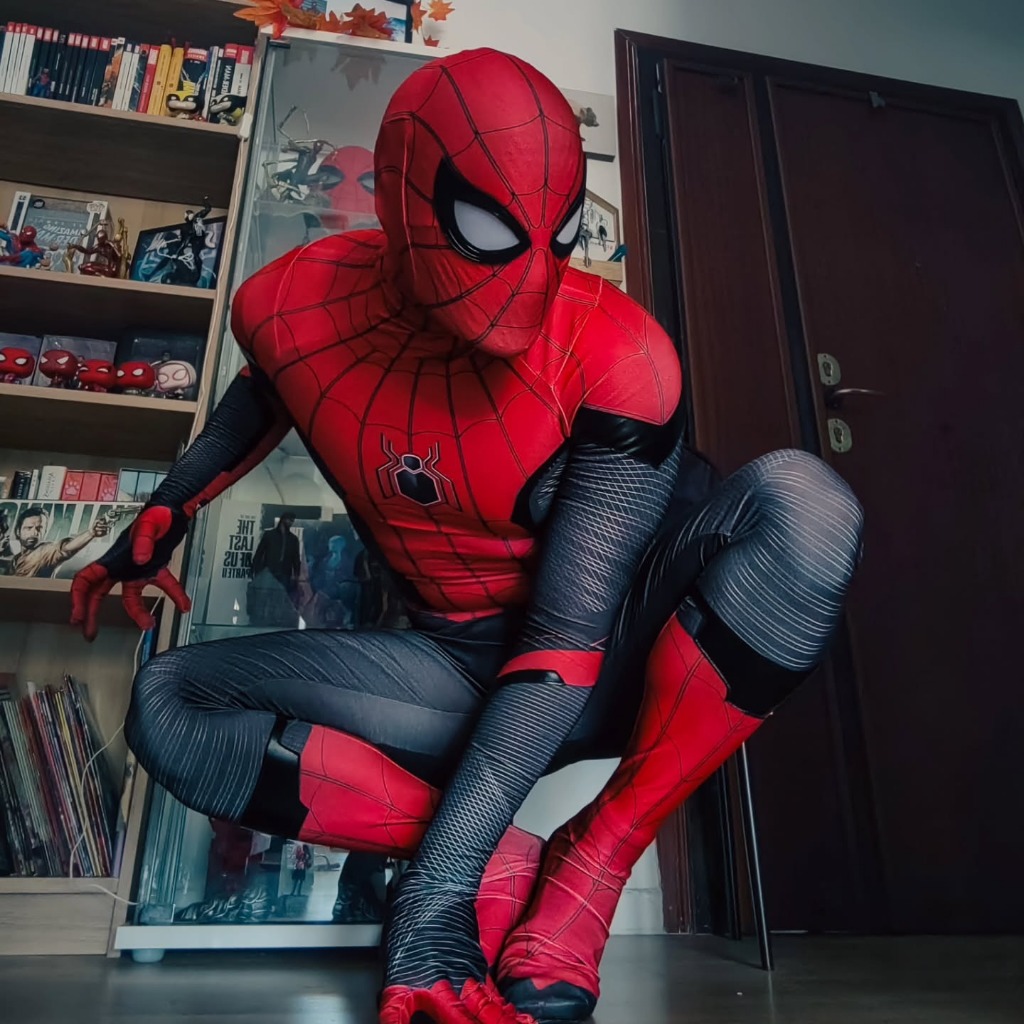 Fantasia Cosplay Homem Aranha Longe De Casa Tom Holland Traje C/ Lentes luxo Suit