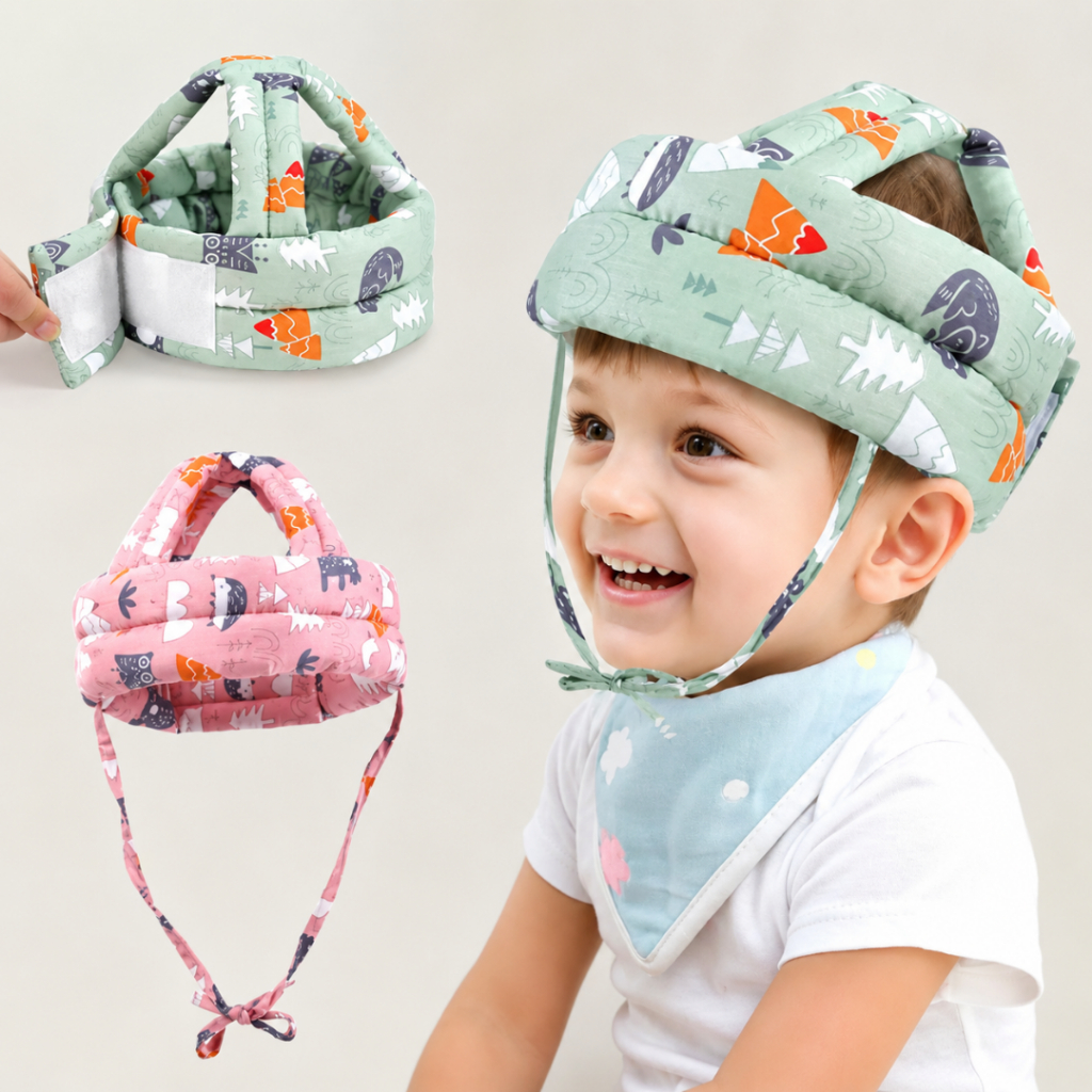 Chapéu De Proteção Almofadado Antiqueda Anti-Colisão Capacete De Segurança Ajustável Para Bebês