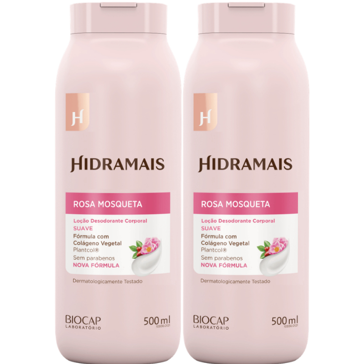 Kit 2 Creme Loção Hidratante Rosa Mosqueta 500ml Hidramais