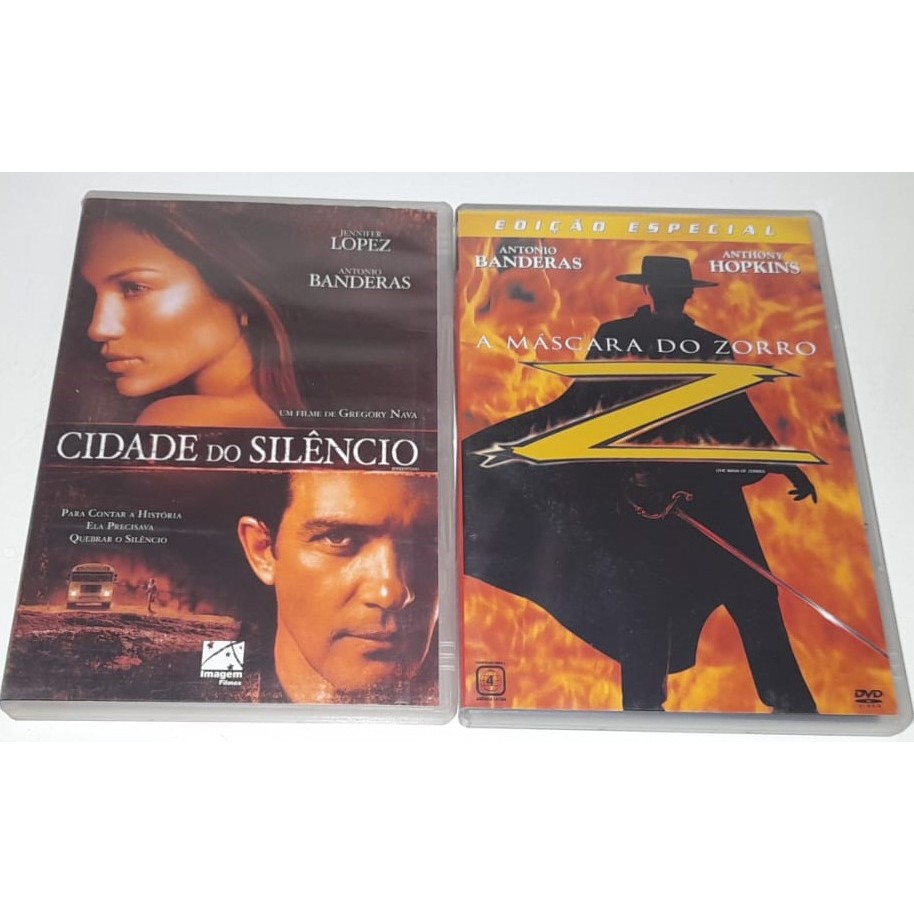 2 Dvd´s Raros De Antonio Banderas - Cidade Do Silêncio & A Mascara Do Zorro - Em Muito Bom Estado