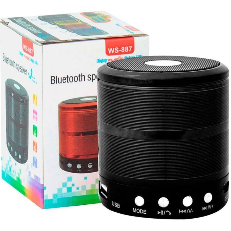Mini Caixa de Som Bluetooth Portátil 887 com Bluetooth 5.0 e Rádio FM