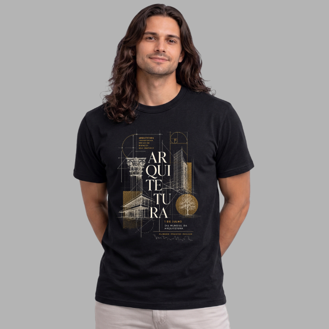 Camiseta Preta Branca 100% Algodão Unissex Urbanismo Arquitetura Dia Da Arquitetura