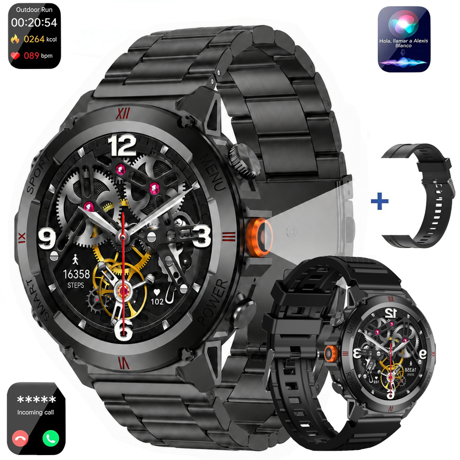 2026 Novo X22 Relógio inteligente Bluetooth, relógio esportivo com lanterna 1.5 inches smartwatch