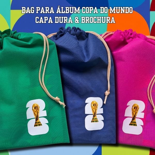 Bag Para Álbum Copa Do Mundo Capa Dura e Brochura Figurinha 2026 2022 2018 2014 2010