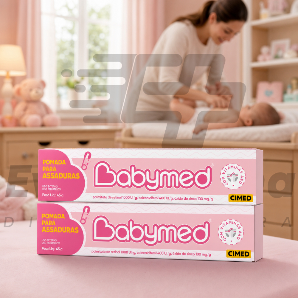 Kit C/2 Creme pomada para assadura bebê criança Babymed Rosa Cimed 45g
