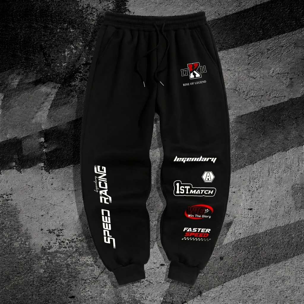 Calça Moletom Algodão Confortável Academia Arte Speed Racing Corrida Streetwear Exclusiva Gótico Gym Treino Fitness
