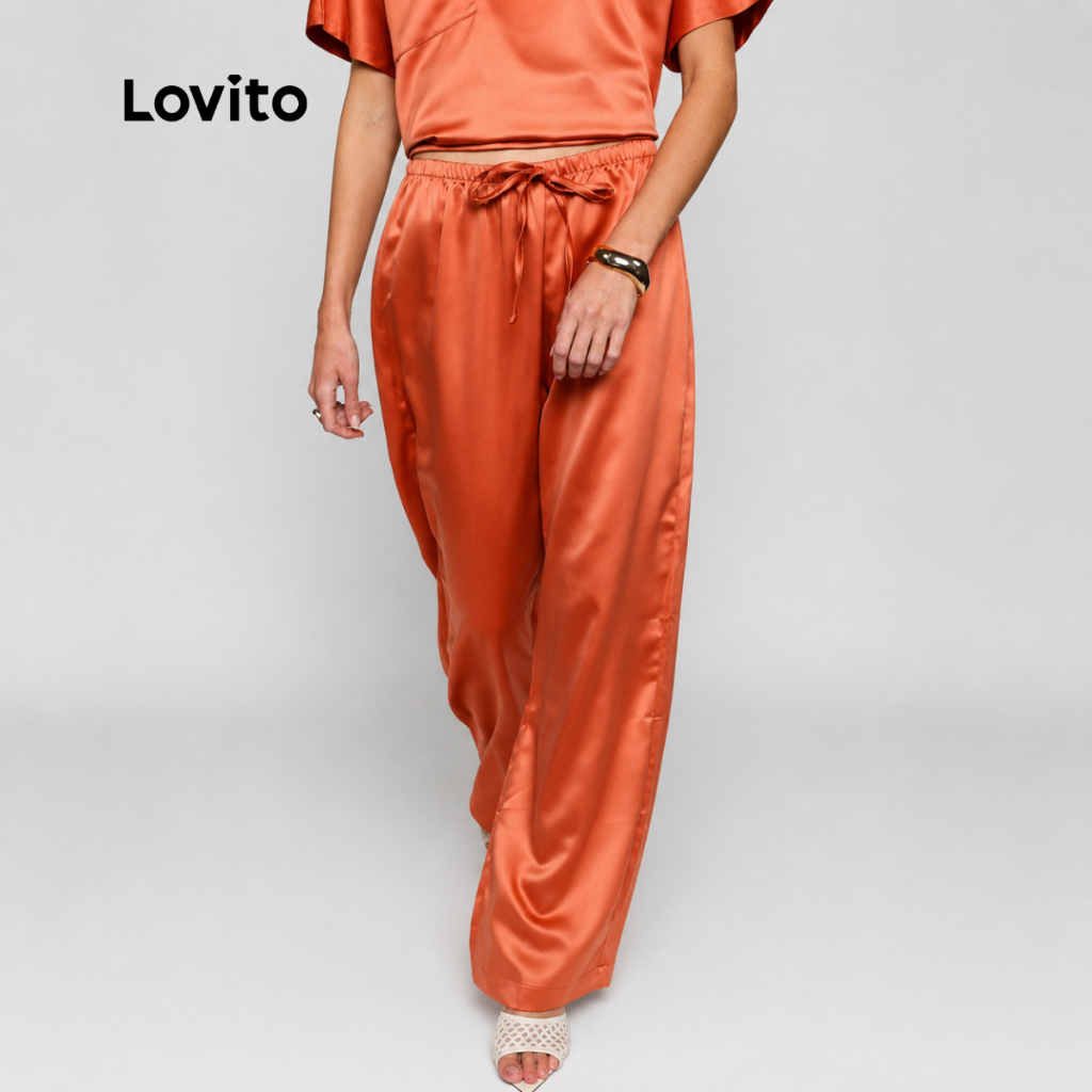 Lovito Calça Reta Cetim Feminino BRPTB1054BRL1084