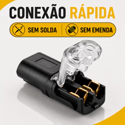 Conector Automotivo Elétrico À Prova D'água 2 Pinos Com Terminais Cabo e Fio