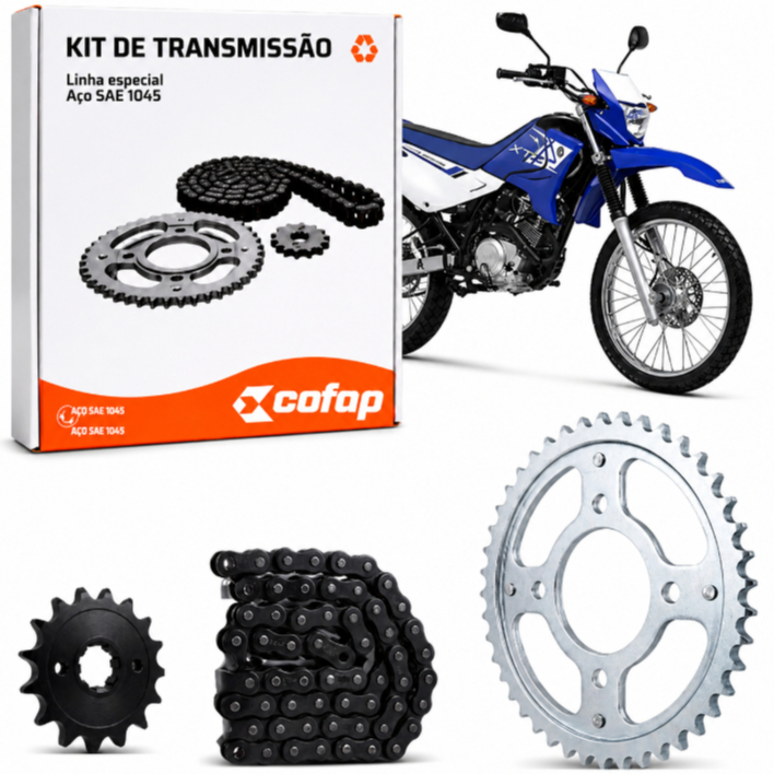 Kit Relação Tração Yamaha Xtz 125 2002 à 2008 Original Cofap