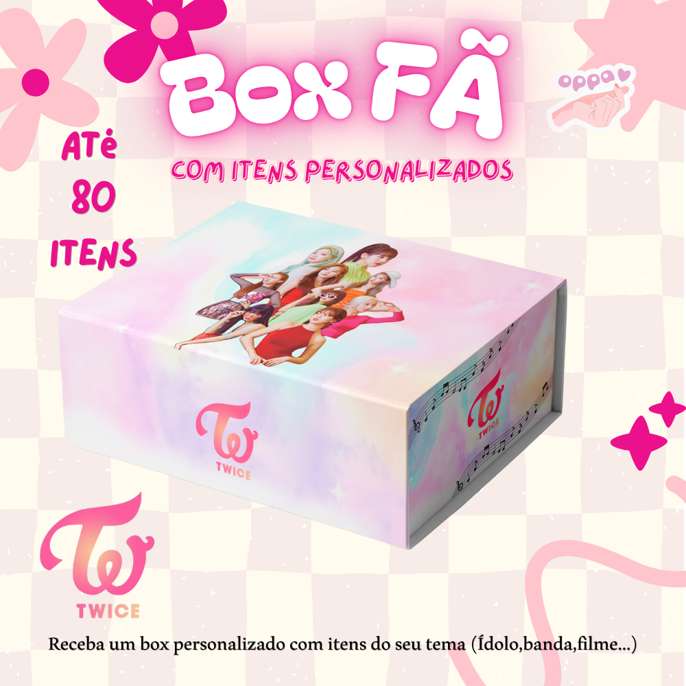 Box Sou fã - KIT FÃ  TWICE - Itens Personalizados - Até 80 itens - Caneca - Poster - Photocard