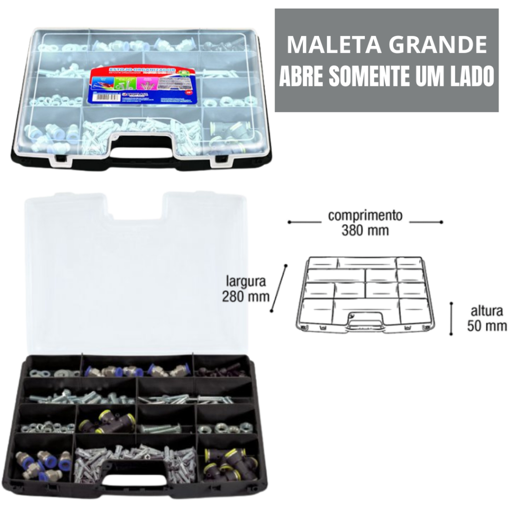 Maleta Grande Organizadora Multiuso, Pesca, Ferramentas, Camping Maquiagem