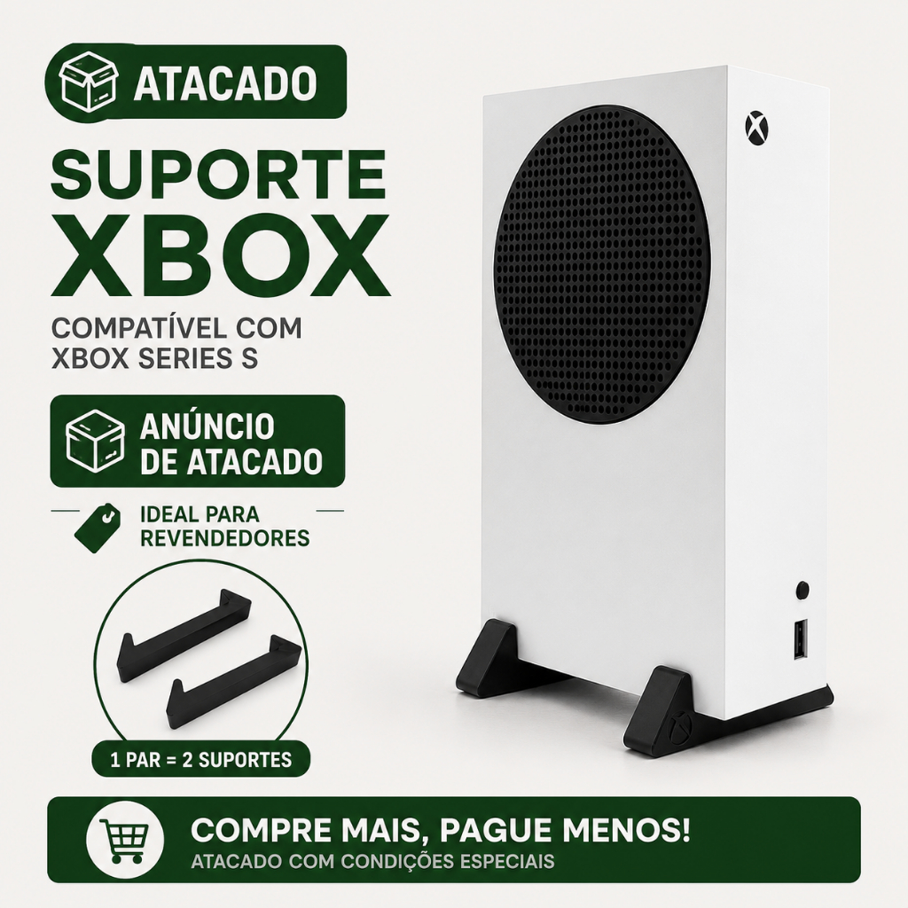 Suporte Videogame Xbox Series S Kit Atacado Base Vertical Console Apoio Pezinho Par