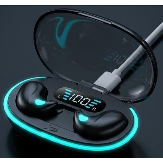 X55 Fones De Ouvido TWS Sleep Sem Fio Bluetooth Display Led HIFI Som Estéreo Fone À Prova D'água Com Cancelame