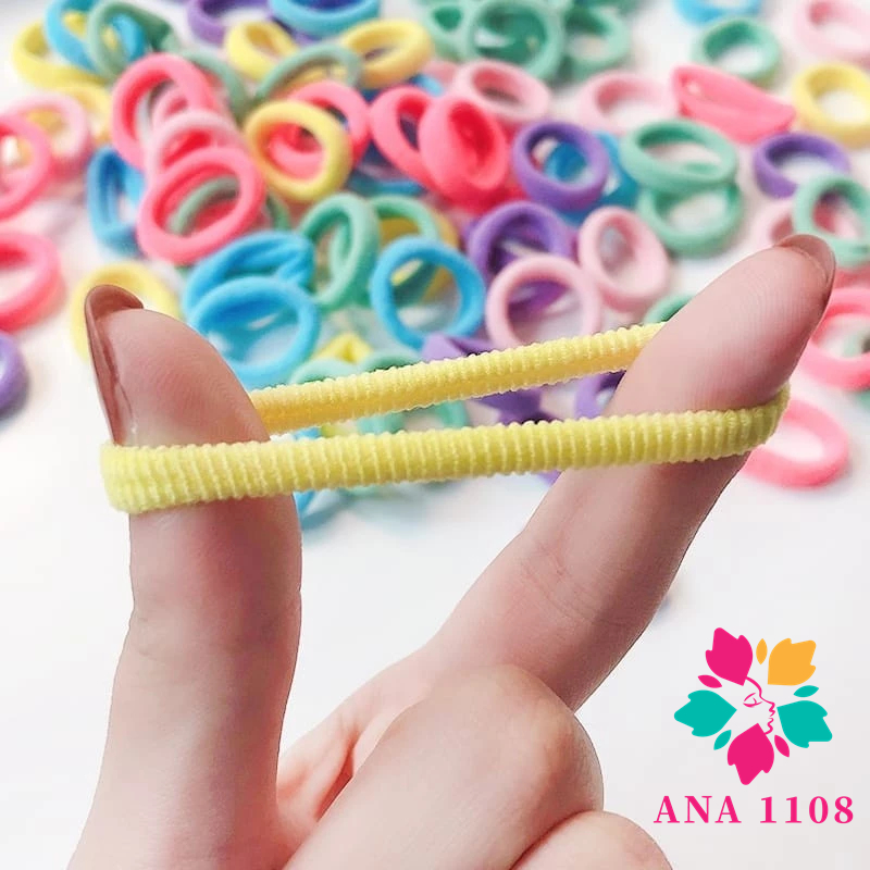 Detalhes do ANA1108 Kit150Unidades Elasticos de Cabelo Tipo Meia Xuxinha Criança Adulto Rabicó