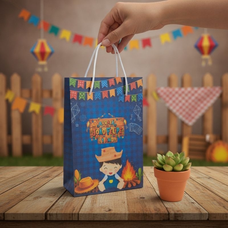 20 Sacolinha personalizada Arraiá/festa junina/lembrancinhas para aniversário/festa infantil