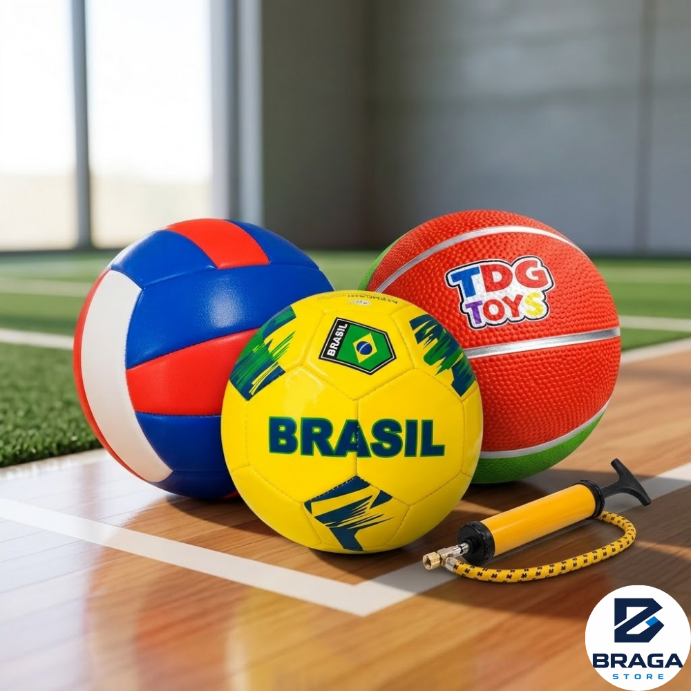 Bola de Futebol do Brasil / Vôlei / Basquete e Bomba de Ar Para Praia Quadra Campo Alta Resistência