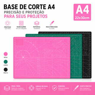 Base Placa de Corte A4 30x22cm Dupla Face para Patchwork Scrapbook Artesanato Costura Proteção Mesa