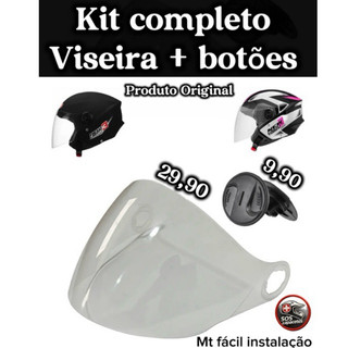 VISEIRA e BOTOES DO CAPACETE LIBERTY 3..capacete  pro tork aberto viseira original botao peças acessorios de reposição