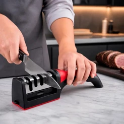 Afiador Amolador de Facas e Tesouras 4 em 1 Profissional com 4 Estágios Aço Inox Uso Diário