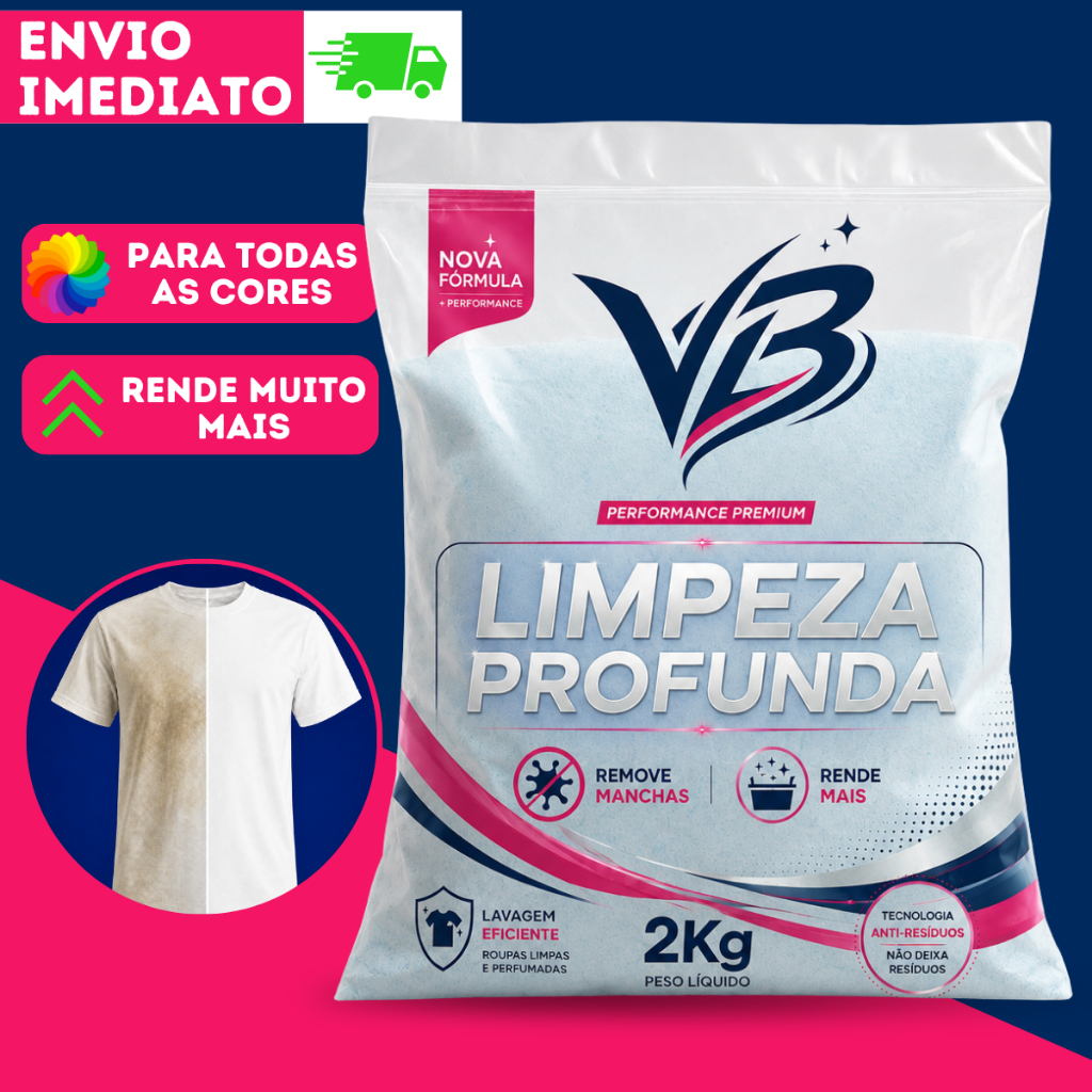 Sabão Em Pó 2kg Lava Roupas Premium Para Cama Mesa Banho E Cortinas