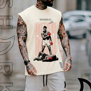 Regata Machao Oversized Camiseta Sem Manga Estilosa Luta Boxe Lutador Muhammad Ali The Best Great Gy