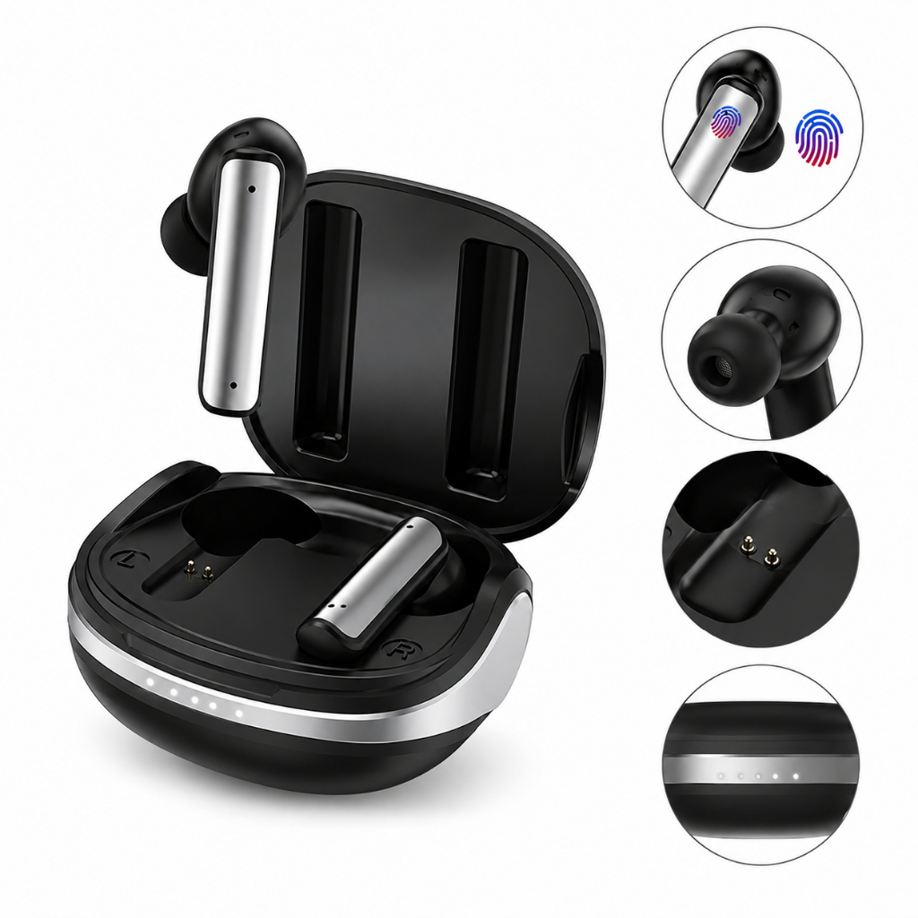 Fone de Ouvido Bluetooth TWS Android e iPhone Original Basike com Microfone