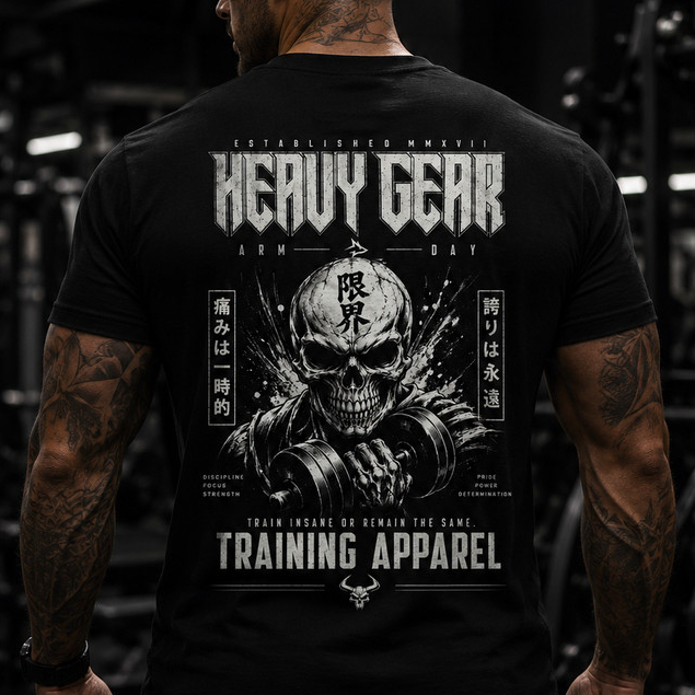 Camiseta Masculina Academia Treino Musculação Fitness Estampada Premium