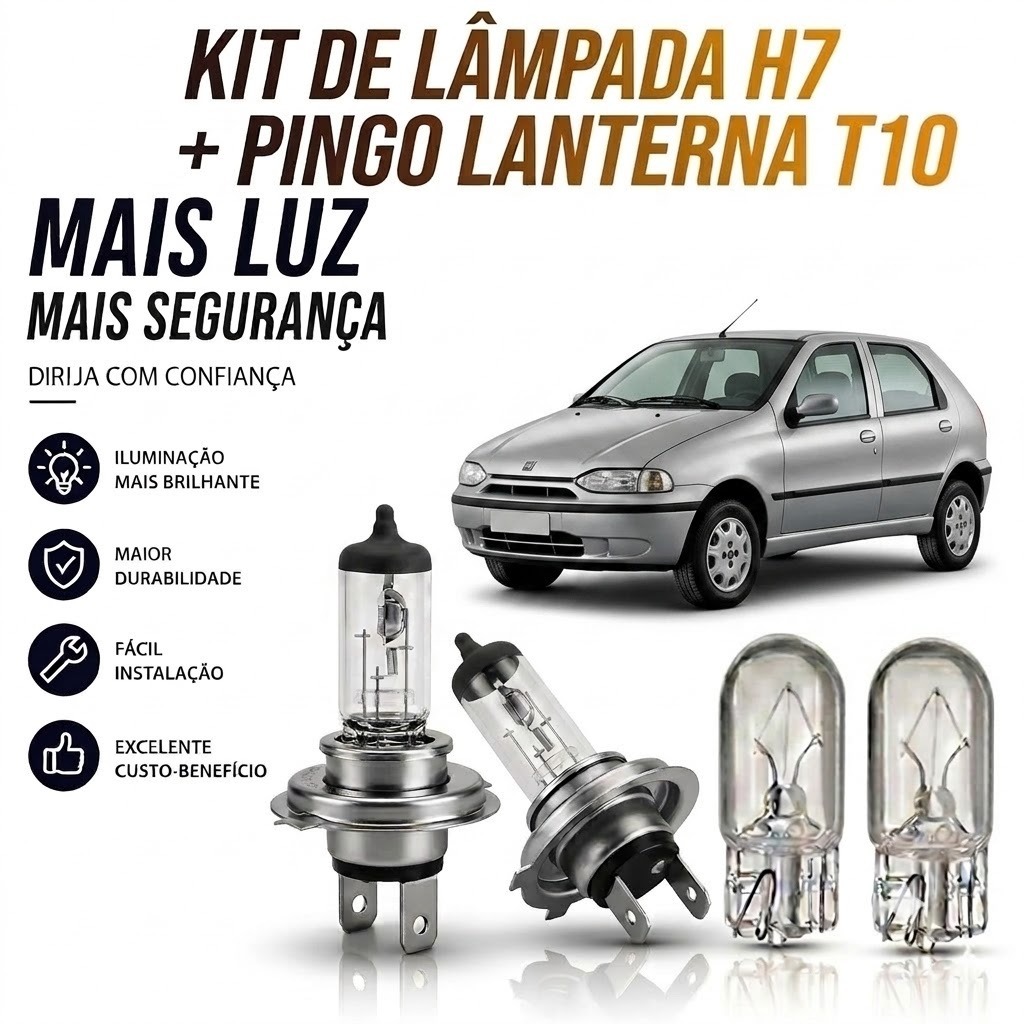 Lampada farol BAIXO / ALTO + LANTERNA PALIO 1996 ATÉ 2002
