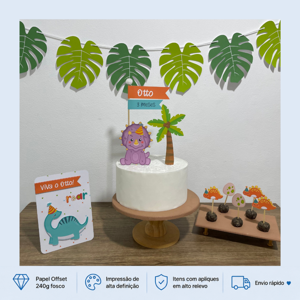 Dinossauro Personalizado /Fazemos Todos os Temas/Mesversário Aniversário