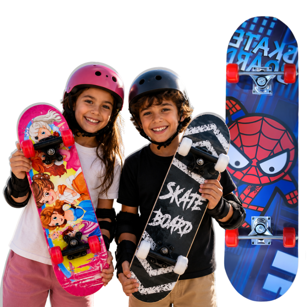 Skate SemiProfissional Montado Com Lixa Antiderrapante Adulto e Criança Promoção 77cm Presente de natal Aranha