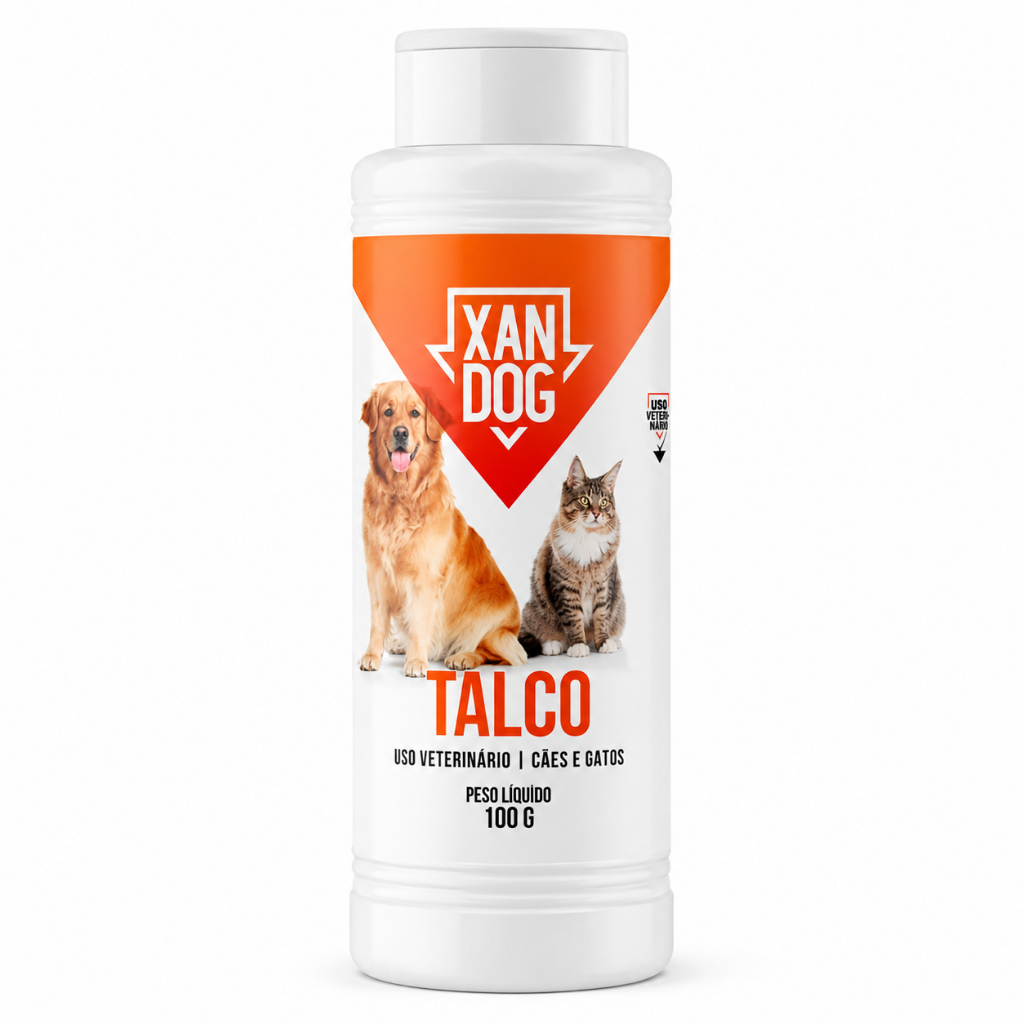 Xandog Talco Antipulgas e Antisséptico 100g para Cães Gatos Centagro