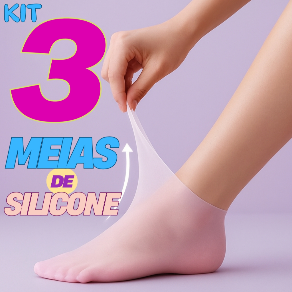 Meias de Silicone Gel para Hidratação dos Pés